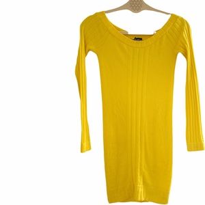 Bebe yellow ribbed off should dress